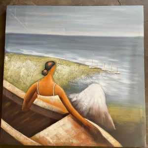 GREAT GIFT Lounging on the beachside Hand-painted Oil Paint on Canvas