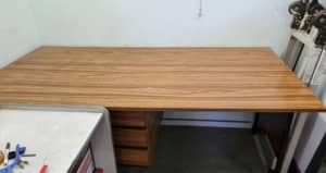 Laminated Table with Sliding Drawers