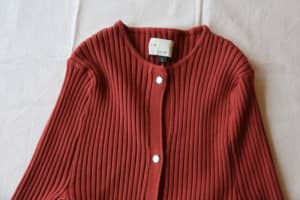GIU GIU MOTHER NONNA PEARL CARDIGAN, RED, L, BRAND NEW WITH TAG