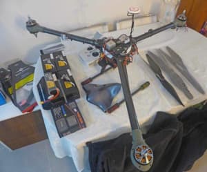 Sky Hero Spy tri-copter Drone, 6 x T-motor motors, DJI a2 F/C and more