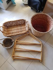 Cane Baskets and Hanger