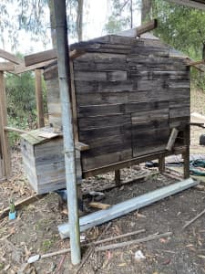Disassembled chicken coop chook house
