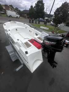 Polycraft tuff 300 with trailer and Mercury 15hp engine
