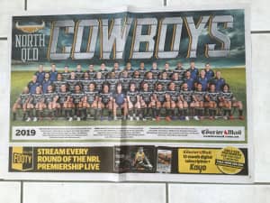 NEW Large Poster North Qld Cowboys Rugby League 2019 Morgan Kahu