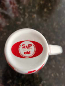 S & P Red n White Mugs