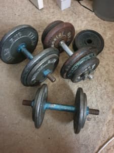 dumbell plates and handles