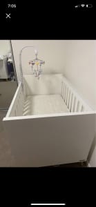 Love n care baby cot fjord, wardrobe and mattress