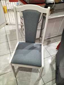 Chairs white and grey fabric 