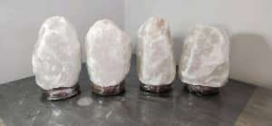 White Himalayan salt lamps 