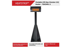 Heatstrip 2 Portable LPG Outdoor Heater + COVER + GAS BOTTLE w/gas