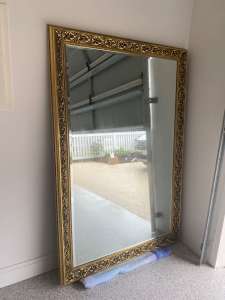 Gold Colour Antique Style Mirror Large 170cm Tall