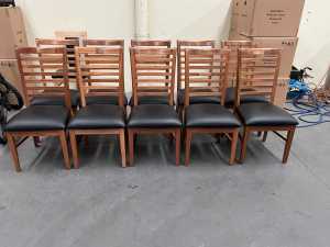 solid hardwood dining chairs genuine leather seats for sale