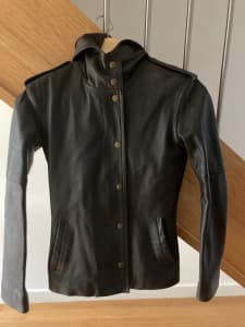 TAILOR MADE LEATHER HOODIE JACKET