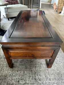 Rosewood Oriental Solid Dark Wooden Timber Coffee Table