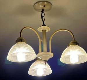 SET of 5 Vintage Ceiling Lights TRIO & 2 x matching Wall lights VGC