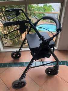 As New Mobility Walker with Seat-Basket-Big Wheels-Good Brakes