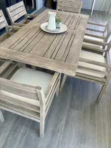 Outdoor dining table with 6 chairs