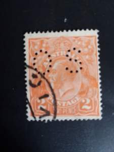 Stamps kgvi 2d orange perf is inverted wmk