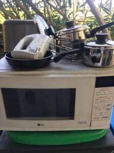 Microwave and other kitchen items