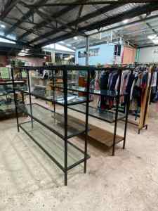 QUALITY GLASS METAL SHELVING NOW $50-75 EACH 2 AVAILABLE