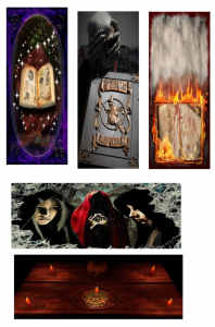 5 Colored Laminated Bookmarks. OCCULT. SATANIC. WITCHCRAFT. EVIL.