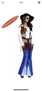 Woman’s hippie costume. Size small 10-12 and medium 12-14