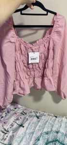 Hilary shirted top pink