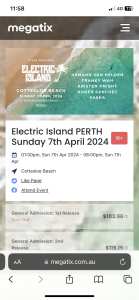 2 tickets electric beach