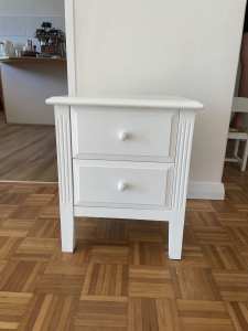 White Side table - solid wood