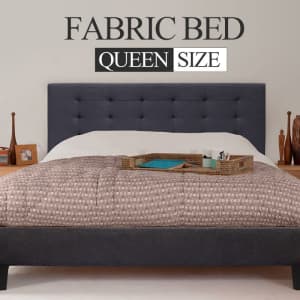 Fabric Bed Frame (Queen size, Charcoal color) CB03 76770