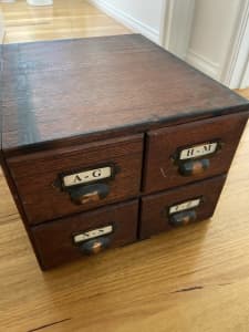 Vintage hardwood filing cabinet