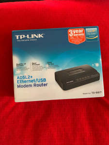 ADSL2-TP LINK-MODEM ROUTER MODEL NO TD 8817 USED ONLY 2 WEEKS