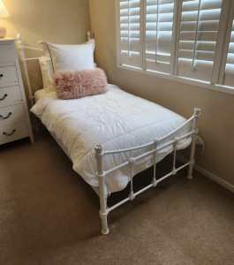 White single bed frames wrought iron. 2 frames ($50 for 2)