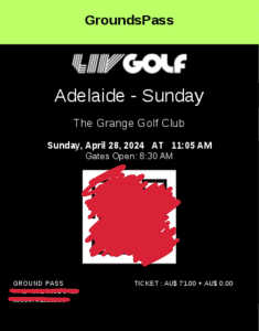 LIV Golf digital ticket: Sunday April 28th