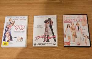 Dirty Dancing, Sex in the city movie & Marley and me dvds