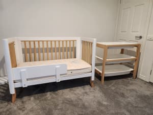 Boori Perla Cot and matching Change Table