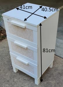 Ikea White Bedside 3 drawer table, Carlton pickup, Deliver for extra
