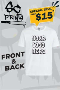 Custom T-shirt Screen Printing Front and back from $15