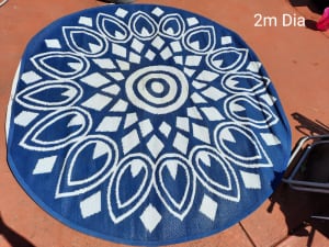 Round Poly Rattan Rug (outdoor use)