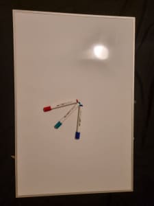 Whiteboard with markers 