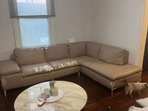 Beige couch (needs to be re-covered)