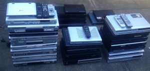 DVD player, DVR video recorder, VCR recorder player, Remote control