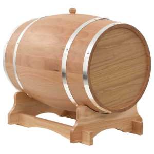 Solid Oak Wood 35 L Wine Barrel with Tap