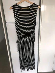 Black and White cotton dress- small