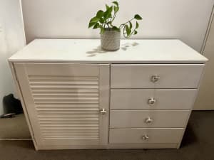 White hardwood cabinet