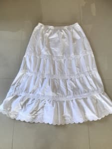 NEW White SEED Skirt $20. Size 16. Ankle-Long. 100% Cotton.