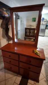 Dressing table and draws and mirror