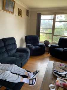 Selling electrics recliners, 3 seater couch plus 2 single couches