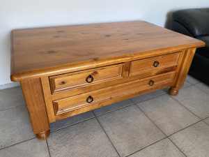 Solid wood timber coffee table
