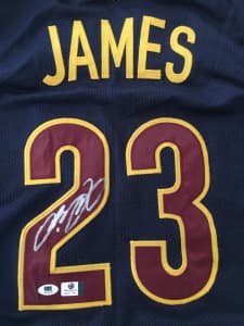 Lebron James-Hand Signed Cleveland Cavaliers on Court Jersey-AMA COA